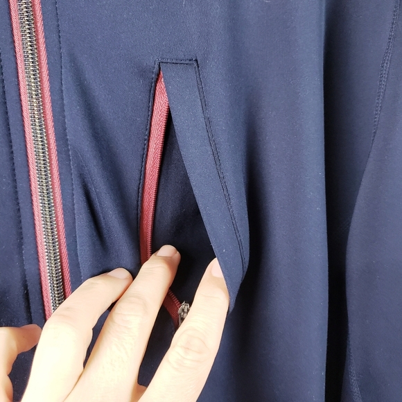 UNTUCKIt Dashwood Full Zip Performance Jacket Navy Blue Stretch Size Medium - Picture 7 of 11
